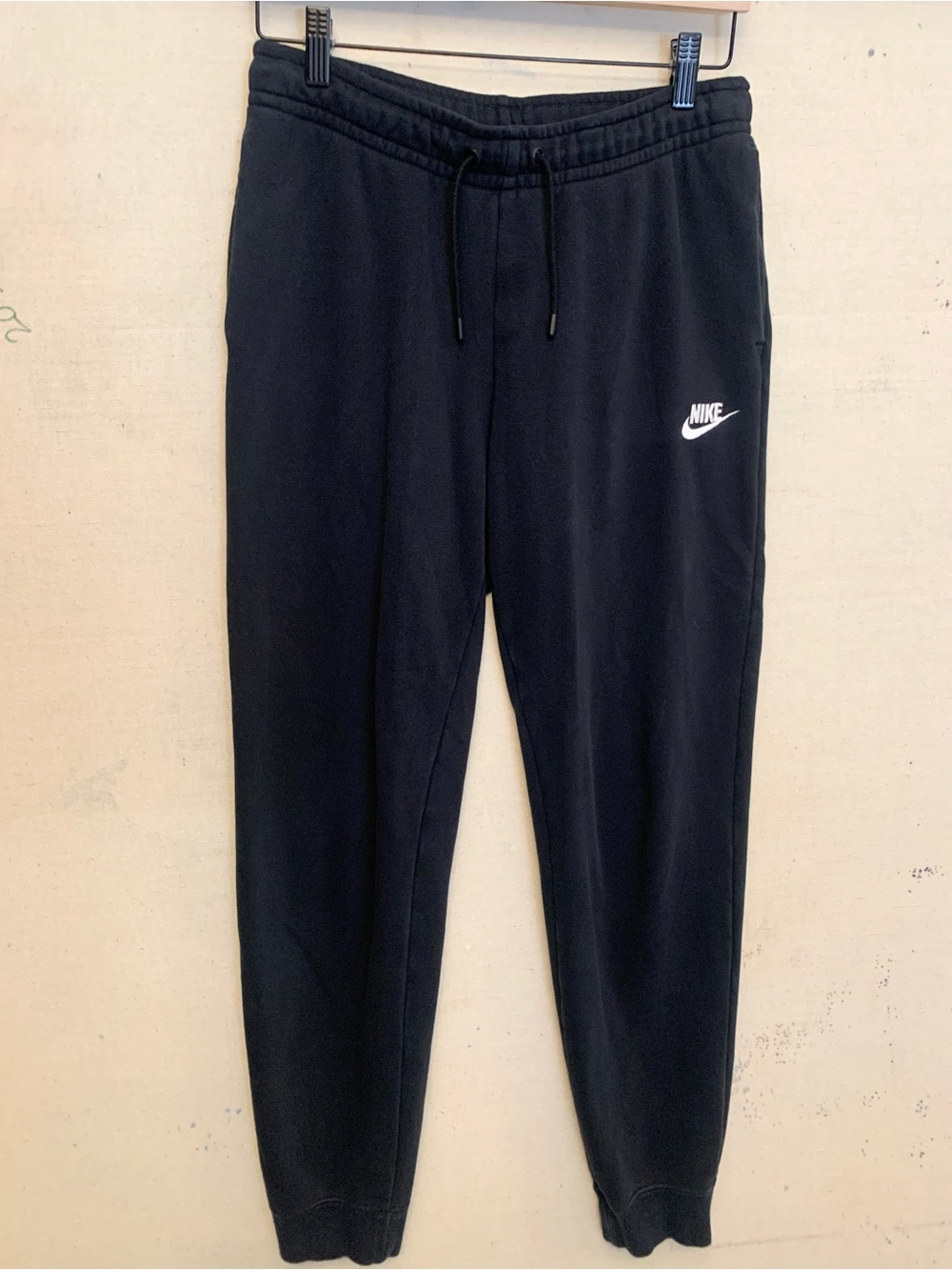 Women’s Black Nike Jogger Sweatpants with Drawstring Waist, Size Small